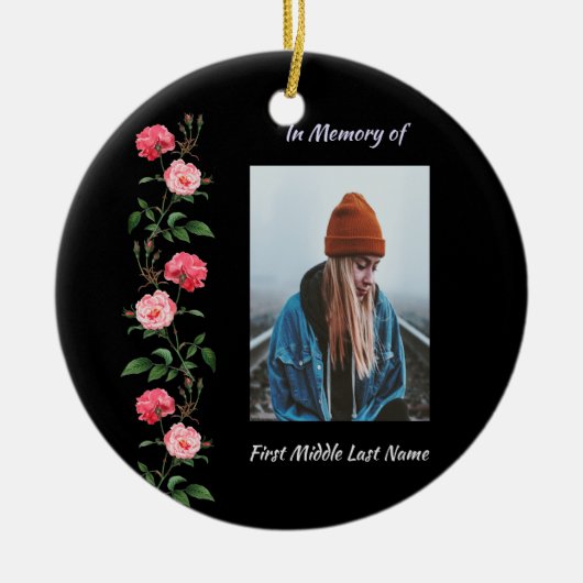 Christian Memorial Keepsake  Roses Garden Flowers Keramik Ornament (Vorne)