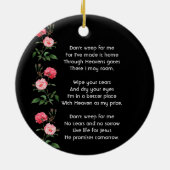 Christian Memorial Keepsake  Roses Garden Flowers Keramik Ornament (Hinten)