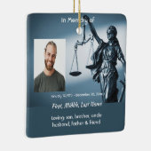 Christian Memorial Keepsake Scales Justice Law Keramikornament (Rechts)