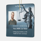 Christian Memorial Keepsake Scales Justice Law Keramikornament (Links)