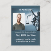 Christian Memorial Keepsake Scales Justice Law Visitenkarte (Vorderseite)