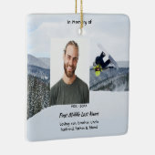 Christian Memorial Keepsake Snowboarding Winter Keramikornament (Rechts)