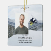 Christian Memorial Keepsake Snowboarding Winter Keramikornament (Links)