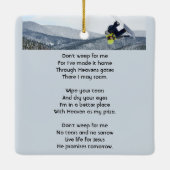 Christian Memorial Keepsake Snowboarding Winter Keramikornament (Rückseite)
