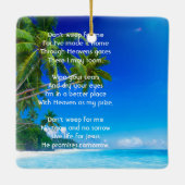 Christian Memorial Keepsake Tropical Beach Exotic Keramikornament (Rückseite)