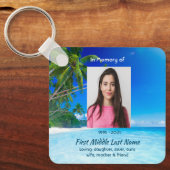 Christian Memorial Keepsake Tropical Beach Exotic Schlüsselanhänger (Vorderseite)