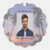 Christian Memorial Keepsake Tropical Beach Ornament Karte (Vorderseite)