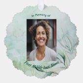 Christian Memorial Keepsake  Watercolor Foliage  Ornament Karte (Vorderseite)