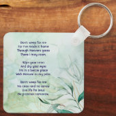 Christian Memorial Keepsake Watercolor Foliage Schlüsselanhänger (Rückseite)