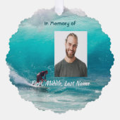 Christian Memorial Keepsake Wave Surfer Water Ornament Karte (Vorderseite)