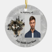 Christian Memorial Keepsake Wolf Wolves Animal art Keramik Ornament (Vorne)