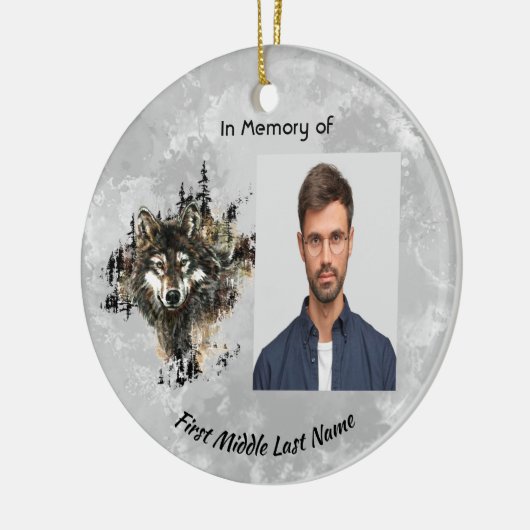 Christian Memorial Keepsake Wolf Wolves Animal art Keramik Ornament (Links)