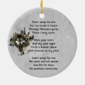 Christian Memorial Keepsake Wolf Wolves Animal art Keramik Ornament (Hinten)