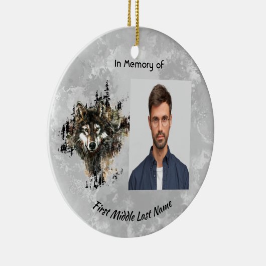 Christian Memorial Keepsake Wolf Wolves Animal art Keramik Ornament (Rechts)