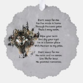 Christian Memorial Keepsake Wolf Wolves Animal art Ornament Karte (Rückseite)