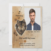 Christian Memorial Keepsake Wolf Wolves Animal Einladung (Vorderseite)