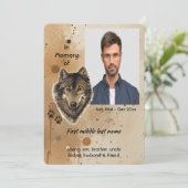 Christian Memorial Keepsake Wolf Wolves Animal Einladung (Stehend Vorderseite)