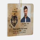 Christian Memorial Keepsake Wolf Wolves Animal Keramikornament (Rechts)