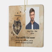 Christian Memorial Keepsake Wolf Wolves Animal Keramikornament (Links)