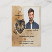 Christian Memorial Keepsake Wolf Wolves Animal Telefonnummerkarte (Vorderseite)