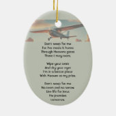 Christian Memorial Keepsakes Pilot Airplane Sunset Keramik Ornament (Hinten)