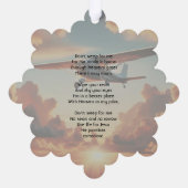 Christian Memorial Keepsakes Pilot Airplane Sunset Ornament Karte (Rückseite)
