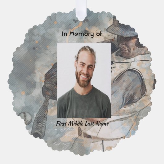 Christian  Memorial Memory Card Baseball Sport Ornament Karte (Vorderseite)