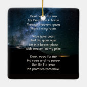 Christian Memorial Milky Way Starry Night Sky  Keramikornament (Rückseite)
