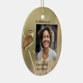 Christian Memorial Photo Bird Garden Nature  Keramik Ornament (Rechts)