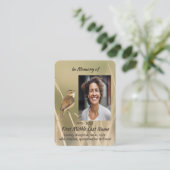 Christian Memorial Photo Bird Garden Nature Visitenkarte (Stehend Vorderseite)