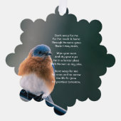 Christian Memorial Photo Bluebird Garden Bird Ornament Karte (Vorderseite)