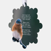 Christian Memorial Photo Bluebird Garden Bird Ornament Karte (Linke Ecke)