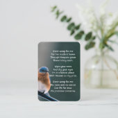 Christian Memorial Photo Bluebird Garden Bird  Visitenkarte (Stehend Vorderseite)