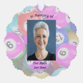 Christian Memorial Photo Keepsake Bingo Game Ornament Karte (Vorderseite)