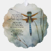 Christian Memorial Photo Keepsake Custom Dragonfly Ornament Karte (Rückseite)