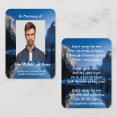 Christian Memorial Photo Mountain Lake Winter Snow Visitenkarte (Vorne/Hinten)