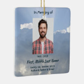 Christian Memorial Photo Prayer Heavenly Sky Keramikornament (Rechts)