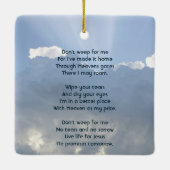 Christian Memorial Photo Prayer Heavenly Sky Keramikornament (Rückseite)