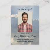 Christian Memorial Photo Prayer Heavenly Sky Visitenkarte (Vorderseite)