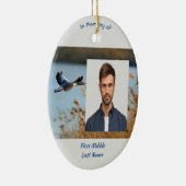 Christian Memorial Photo Prayer Lake Geese Birds Keramik Ornament (Rechts)