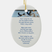 Christian Memorial Photo Prayer Lake Geese Birds Keramik Ornament (Hinten)