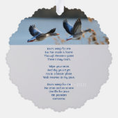Christian Memorial Photo Prayer Lake Geese Birds Ornament Karte (Rückseite)