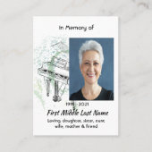 Christian Memorial Photo Prayer Piano Musician Visitenkarte (Vorderseite)