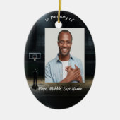 Christian Memorial Pocket Card Basketball Game Keramik Ornament (Vorne)