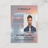 Christian Memorial Semi-Truck Tractor-trailer Visitenkarte (Rückseite)