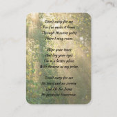 Christian Memorial Sunshine Golden Forest Visitenkarte (Rückseite)