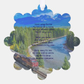 Christian Memorial Train Rail Tram Railway Ornament Karte (Rückseite)