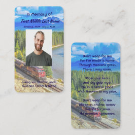 Christian Memorial Train Rail Tram Railway Visitenkarte