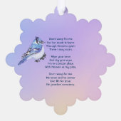 Christian Memorial Watercolor Bluejay Garden Ornament Karte (Rückseite)