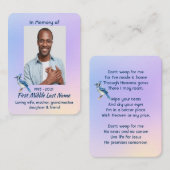 Christian Memorial Watercolor Bluejay Garden Visitenkarte (Vorne/Hinten)